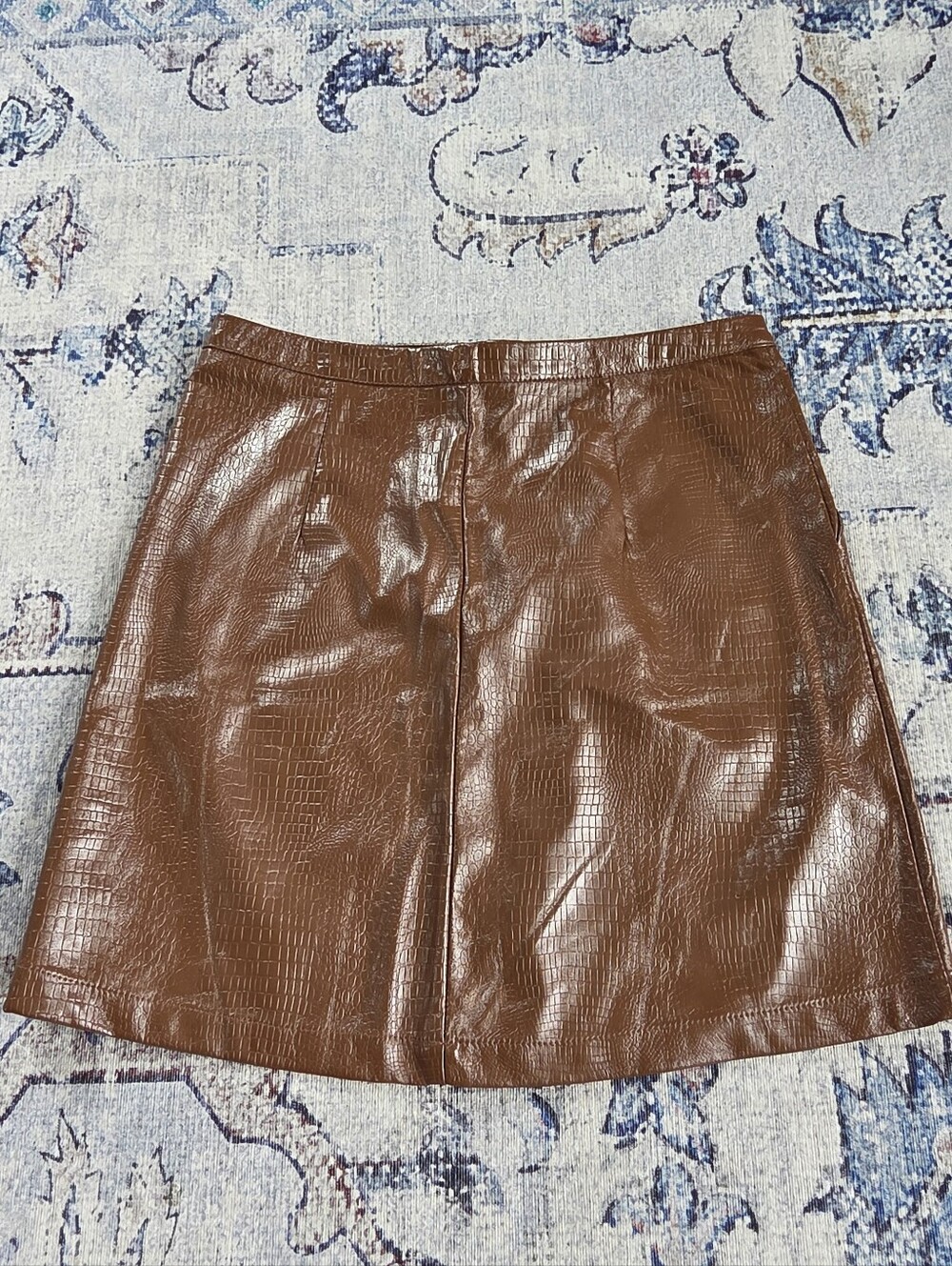 Brown Faux Leather Mini Skirt